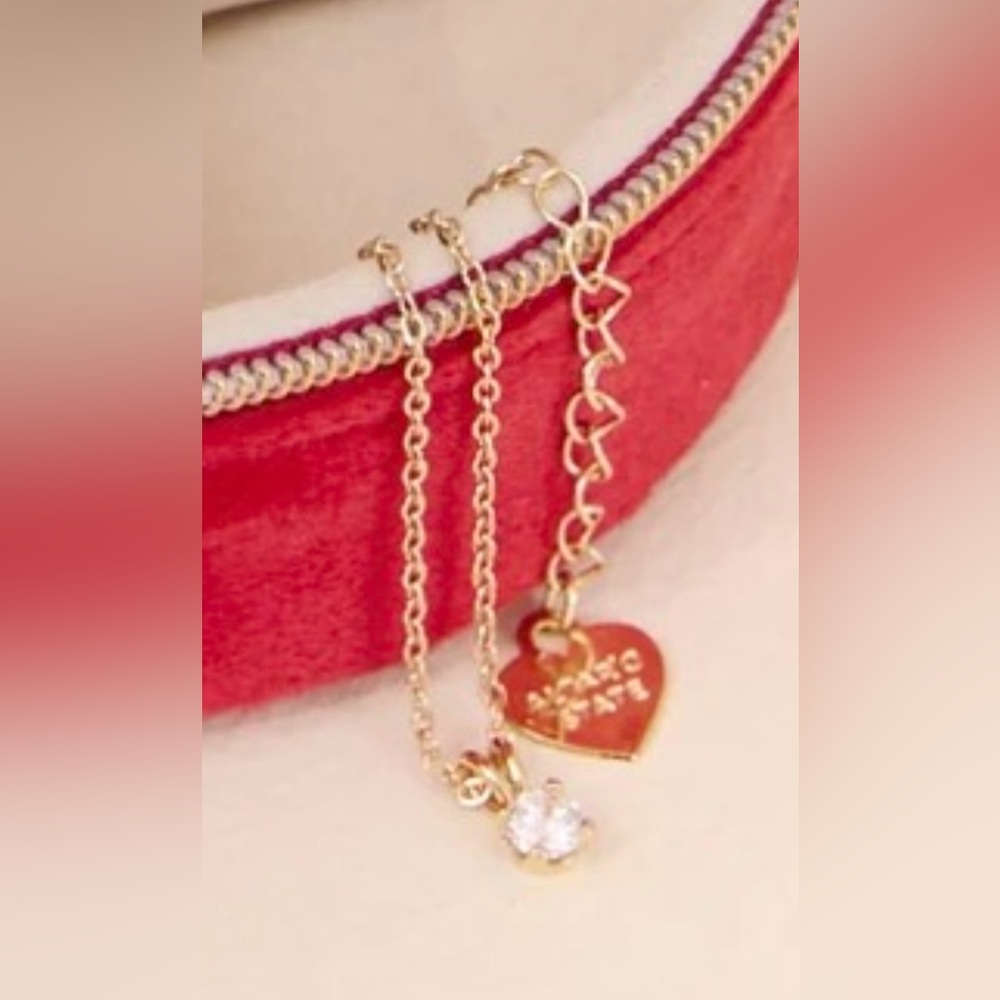 Altar'd State Gold Necklace with rhinestone charm